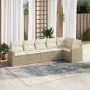 Garden sofa set with cushions 6 pieces beige synthetic rattan by , Modular outdoor sofas - Ref: Foro24-3251325, Price: 434,03...