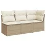 3-Sitzer-Gartensofa mit beigen synthetischen Rattankissen von , Outdoor-Sofas - Ref: Foro24-366076, Preis: 205,17 €, Rabatt: %