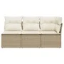 3-Sitzer-Gartensofa mit beigen synthetischen Rattankissen von , Outdoor-Sofas - Ref: Foro24-366076, Preis: 205,17 €, Rabatt: %