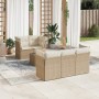 Garden sofa set with cushions 6 pieces beige synthetic rattan by , Garden sets - Ref: Foro24-3249087, Price: 432,67 €, Discou...