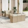 Garden sofa set with cushions 6 pieces beige synthetic rattan by , Garden sets - Ref: Foro24-3249087, Price: 419,19 €, Discou...