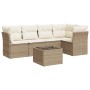 Gartensofa-Set mit Kissen, 6-teilig, beiges synthetisches Rattan von , Gartensets - Ref: Foro24-3249447, Preis: 416,89 €, Rab...