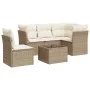 Garden sofa set with cushions 6 pieces beige synthetic rattan by , Garden sets - Ref: Foro24-3249487, Price: 402,40 €, Discou...