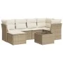 7-piece garden sofa set and beige synthetic rattan cushions by , Garden sets - Ref: Foro24-3249797, Price: 452,90 €, Discount: %