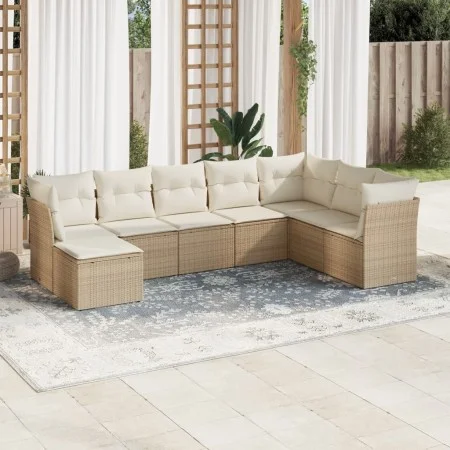 Gartensofa-Set mit beigen Kissen 8 Stück PE-Rattan von , Gartensets - Ref: Foro24-3249887, Preis: 542,37 €, Rabatt: %