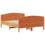 Estructura cama con cabecero madera pino marrón cera 160x200 cm de , Camas y somieres - Ref: Foro24-3216169, Precio: 237,17 €...