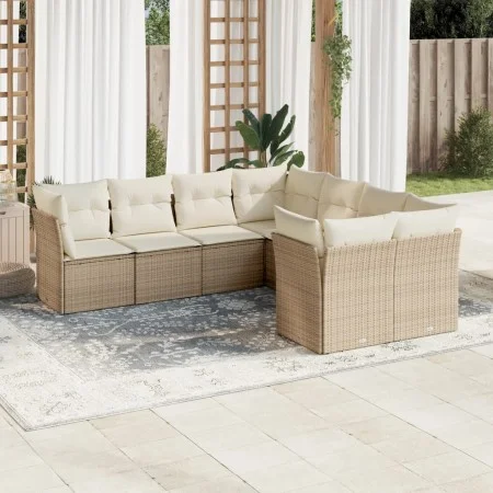 Juego de sofás de jardín con cojines beige 8 pzas ratán PE de , Conjuntos de jardín - Ref: Foro24-3250427, Precio: 554,70 €, ...