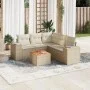 Juego de sofás jardín con cojines 6 pzas ratán sintético beige de , Conjuntos de jardín - Ref: Foro24-3257773, Precio: 458,54...