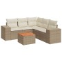 Garden sofa set with cushions 6 pieces beige synthetic rattan by , Garden sets - Ref: Foro24-3257773, Price: 457,86 €, Discou...