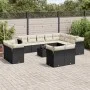 Garden sofa and cushion set 13 pieces black synthetic rattan by , Garden sets - Ref: Foro24-3250375, Price: 844,27 €, Discoun...