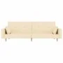 2-seater sofa bed with two pillows in cream fabric by , Sofas - Ref: Foro24-375744, Price: 265,22 €, Discount: %
