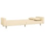 2-seater sofa bed with two pillows in cream fabric by , Sofas - Ref: Foro24-375744, Price: 269,85 €, Discount: %