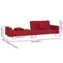 2-seater sofa bed with two pillows in wine-colored fabric by , Sofas - Ref: Foro24-375907, Price: 270,71 €, Discount: %