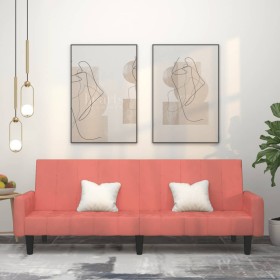 Pink velvet 2-seater sofa bed by , Sofas - Ref: Foro24-375778, Price: 262,19 €, Discount: %