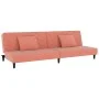 Sofá cama de 2 plazas con dos almohadas terciopelo rosa de , Sofás - Ref: Foro24-375913, Precio: 242,90 €, Descuento: %