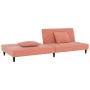 Sofá cama de 2 plazas con dos almohadas terciopelo rosa de , Sofás - Ref: Foro24-375913, Precio: 242,90 €, Descuento: %