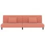Sofá cama de 2 plazas con dos almohadas terciopelo rosa de , Sofás - Ref: Foro24-375913, Precio: 242,90 €, Descuento: %