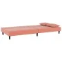 Sofá cama de 2 plazas con dos almohadas terciopelo rosa de , Sofás - Ref: Foro24-375913, Precio: 242,90 €, Descuento: %