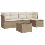 Gartensofa-Set mit Kissen, 6-teilig, beiges synthetisches Rattan von , Gartensets - Ref: Foro24-3249407, Preis: 396,17 €, Rab...