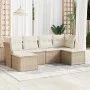 Garden sofa set with cushions 6 pieces beige synthetic rattan by , Garden sets - Ref: Foro24-3249847, Price: 397,98 €, Discou...