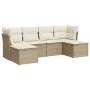 Garden sofa set with cushions 6 pieces beige synthetic rattan by , Garden sets - Ref: Foro24-3249847, Price: 397,98 €, Discou...