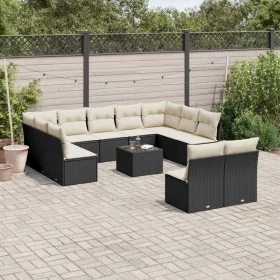 Garden sofa set 12 pieces with black synthetic rattan cushions by , Garden sets - Ref: Foro24-3250195, Price: 638,70 €, Disco...