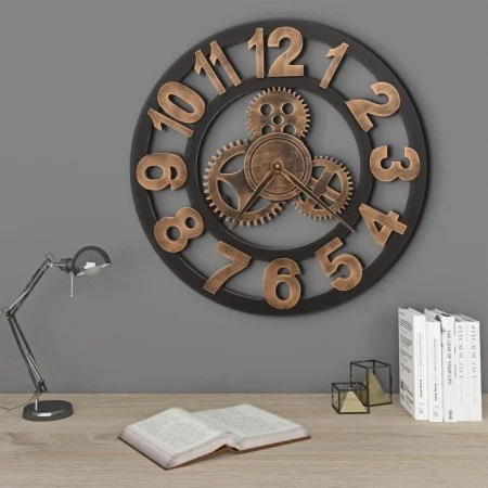 Gold and black metal wall clock 58 cm by vidaXL, Wall clocks - Ref: Foro24-283861, Price: 69,08 €, Discount: %