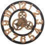 Reloj de pared de metal dorado y negro 58 cm de vidaXL, Relojes de pared - Ref: Foro24-283861, Precio: 58,49 €, Descuento: %