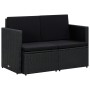 2-seater garden sofa with black synthetic rattan cushions by , Outdoor sofas - Ref: Foro24-45784, Price: 196,83 €, Discount: %