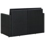 2-seater garden sofa with black synthetic rattan cushions by , Outdoor sofas - Ref: Foro24-45784, Price: 196,83 €, Discount: %