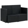 2-seater garden sofa with black synthetic rattan cushions by , Outdoor sofas - Ref: Foro24-45784, Price: 193,29 €, Discount: %