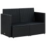 2-Sitzer-Gartensofa mit schwarzen synthetischen Rattankissen von , Outdoor-Sofas - Ref: Foro24-45784, Preis: 196,29 €, Rabatt: %