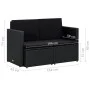 2-seater garden sofa with black synthetic rattan cushions by , Outdoor sofas - Ref: Foro24-45784, Price: 193,29 €, Discount: %