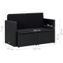 2-Sitzer-Gartensofa mit schwarzen synthetischen Rattankissen von , Outdoor-Sofas - Ref: Foro24-45784, Preis: 196,29 €, Rabatt: %