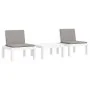 Gartenmöbel-Set 3-teilig mit weißen PP-Kissen von , Gartensets - Ref: Foro24-3203732, Preis: 159,73 €, Rabatt: %