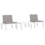 Gartenmöbel-Set 3-teilig mit weißen PP-Kissen von , Gartensets - Ref: Foro24-3203732, Preis: 169,04 €, Rabatt: %