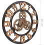 Reloj de pared de metal dorado y negro 58 cm de vidaXL, Relojes de pared - Ref: Foro24-283861, Precio: 58,49 €, Descuento: %