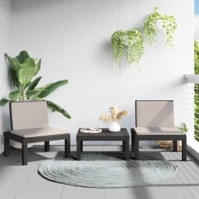 3-piece garden furniture set and anthracite gray PP cushions by , Garden sets - Ref: Foro24-3203731, Price: 177,10 €, Discoun...