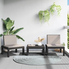 Juego muebles de jardín 3 piezas y cojines PP gris antracita de , Conjuntos de jardín - Ref: Foro24-3203731, Precio: 179,95 €...