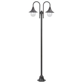 Farola de jardín con 2 luces aluminio color bronce E27 220 cm de , Iluminación de exterior - Ref: Foro24-44209, Precio: 133,5...