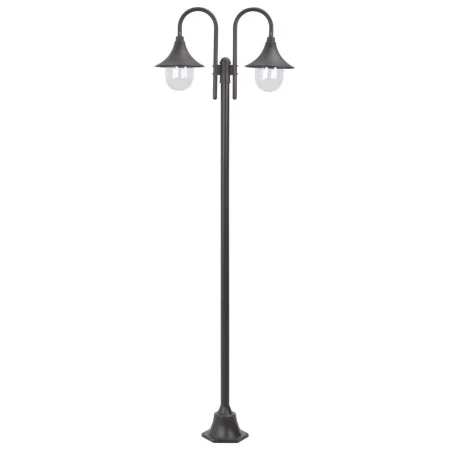 Farola de jardín con 2 luces aluminio color bronce E27 220 cm de , Iluminación de exterior - Ref: Foro24-44209, Precio: 130,8...