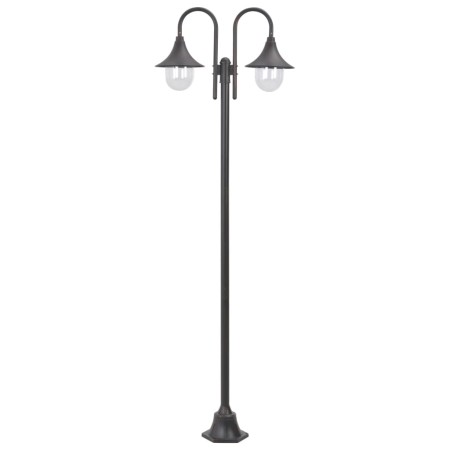 Garden street lamp with 2 bronze-colored aluminum lights E27 220 cm by , Outdoor lighting - Ref: Foro24-44209, Price: 133,55 ...