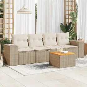 Gartensofa-Set mit 5-teiligen Kissen aus synthetischem Rattan in Beige. von , Gartensets - Ref: Foro24-3257654, Preis: 391,23...