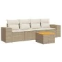 Juego de sofás jardín con cojines 5 pzas ratán sintético beige by , Garden sets - Ref: Foro24-3257654, Price: 391,24 €, Disco...
