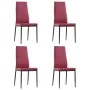 5-teiliges Esstisch- und Stühle-Set in der Farbe Rotwein von vidaXL, Möbelsets für Küchen und Esszimmer - Ref: Foro24-281699,...