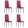 5-teiliges Esstisch- und Stühle-Set in der Farbe Rotwein von vidaXL, Möbelsets für Küchen und Esszimmer - Ref: Foro24-281699,...