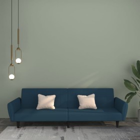 Sofá cama de 2 plazas terciopelo azul by , Sofas - Ref: Foro24-375857, Price: 269,53 €, Discount: %