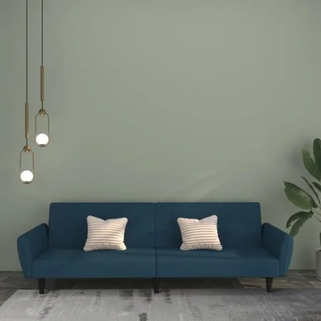 Zweiplätziges Schlafsofa aus blauem Samt von , Sofas - Ref: Foro24-375857, Preis: 262,91 €, Rabatt: %