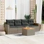 Gartensofa-Set mit 5-teiligen Kissen aus grauem synthetischem Rattan von , Gartensets - Ref: Foro24-3224002, Preis: 286,70 €,...