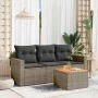 Set de sofás de jardín 4 pzas y cojines ratán sintético gris by , Garden sets - Ref: Foro24-3223995, Price: 235,28 €, Discoun...